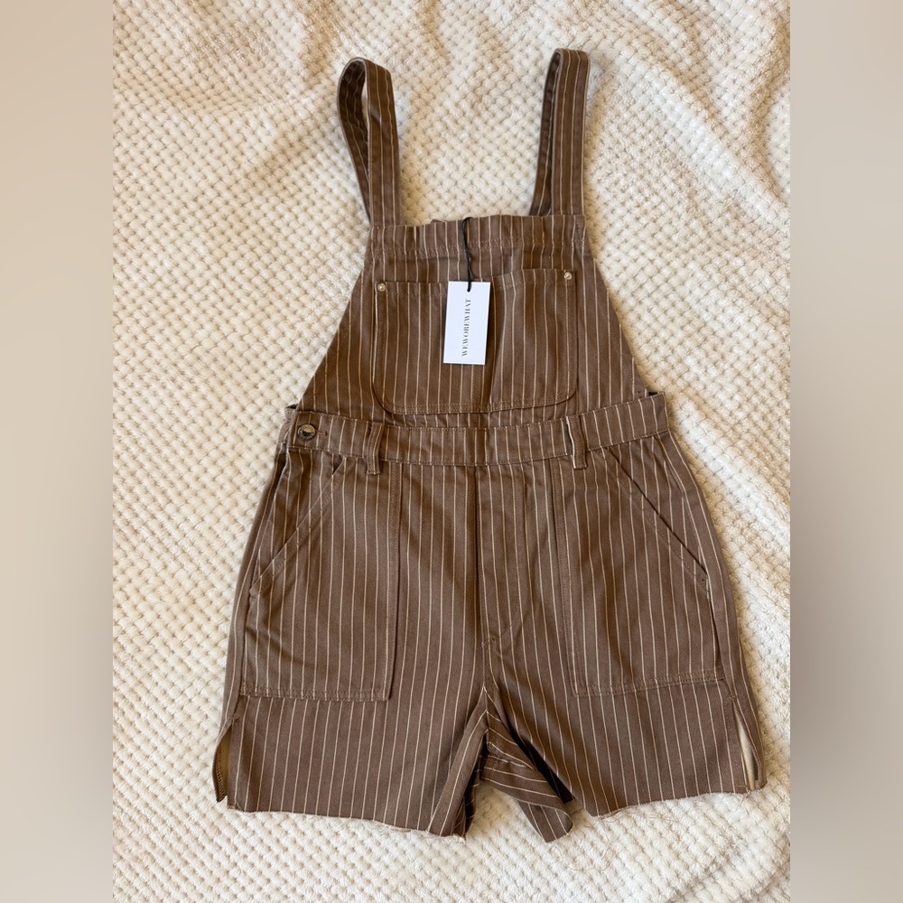 NWT We wore what women's Jumper brown striped size medium